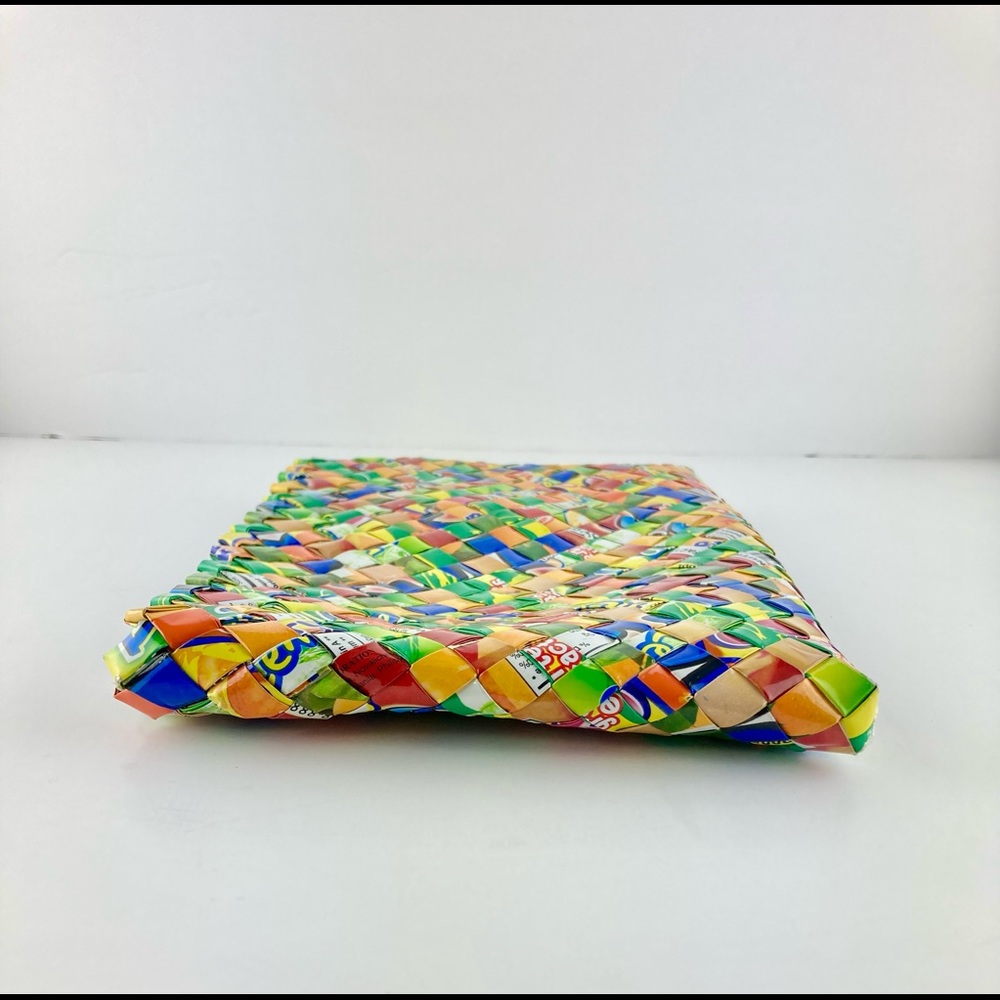 Gum Candy Wrapper Folded Zip Top Clutch Purse Wallet Recycled Plastic - Picture 5 of 7